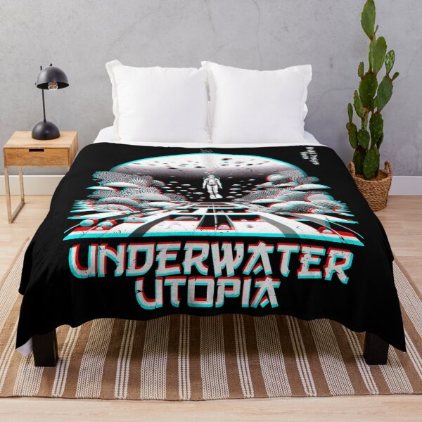 Item preview, SCUBA Diver in a Surreal Underwater Utopia | Chromadrift Anaglyph Brutalism Monochrome Power Illustration | Perfect Mindfulness Gift designed and sold by Psyberspace.