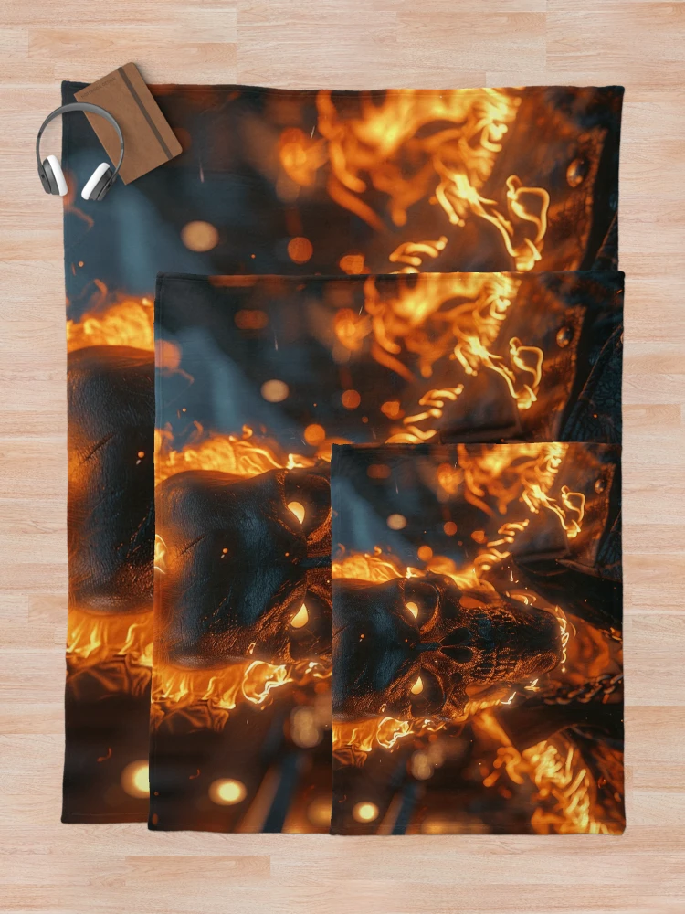 Thumbnail 5 of 6, Throw Blanket, Ghost Rider designed and sold by LunartCode.