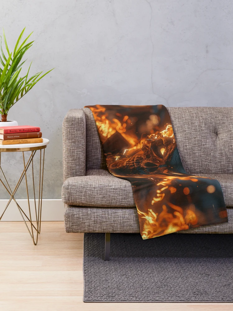 Thumbnail 2 of 6, Throw Blanket, Ghost Rider designed and sold by LunartCode.