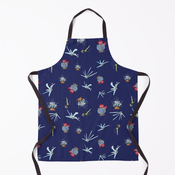 Item preview, Watercolor cactus motifs pattern on dark blue designed and sold by annmarie337.