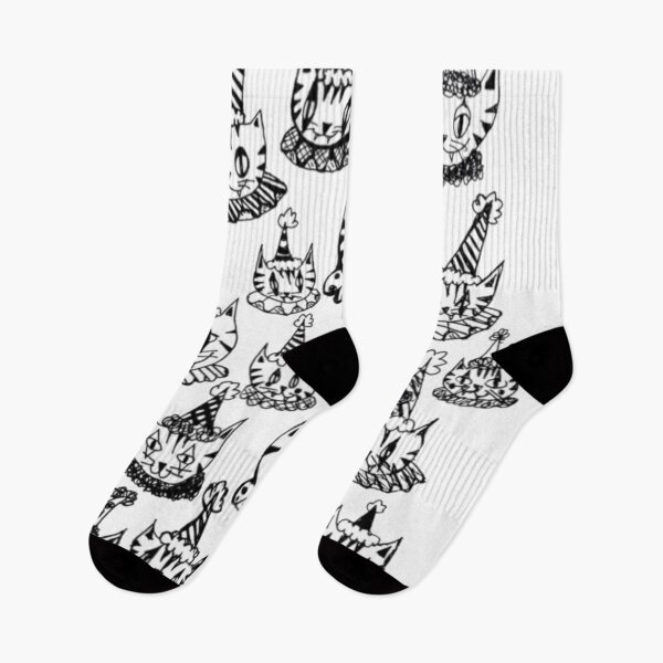 Item preview, Greyscale Carnival Circus Jester Clown Kitty Cats designed and sold by KayTurtless.