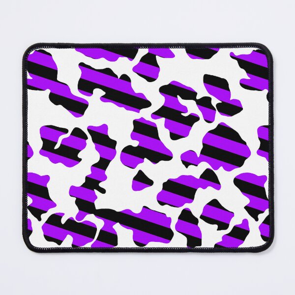 Item preview, Slightly Diagonal Black And Purple Stripes Through Cowprint Pattern. designed and sold by TheRulerofEarth.