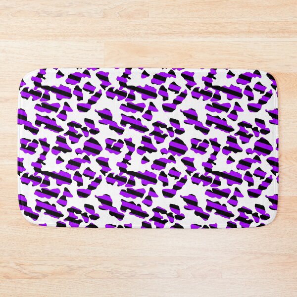 Item preview, Slightly Diagonal Black And Purple Stripes Through Cowprint Pattern. designed and sold by TheRulerofEarth.
