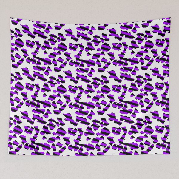 Item preview, Slightly Diagonal Black And Purple Stripes Through Cowprint Pattern. designed and sold by TheRulerofEarth.