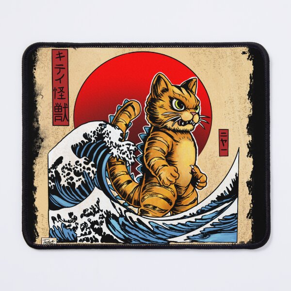 Item preview,  Orange Tabby Kaiju T-Shirt - Japanese Woodblock-Inspired Design designed and sold by TNArtist.