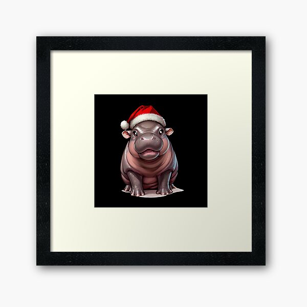 Item preview, Cute Christmas Moo Deng Hippo Illustration designed and sold by andasanc14.