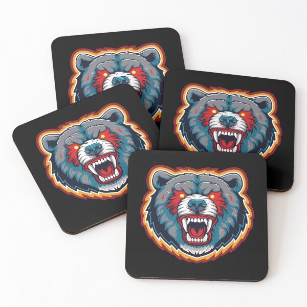 Item preview, Snarling Bear Head with Neon Accents designed and sold by luuuMerch.