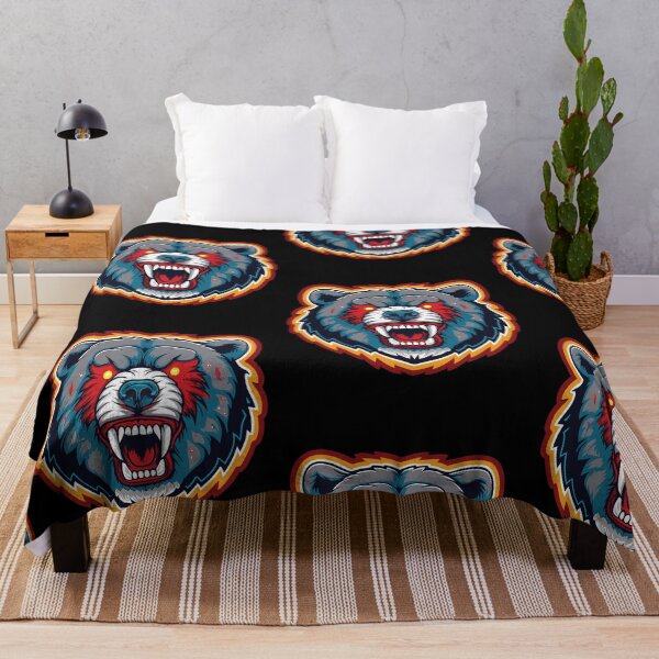 Item preview, Snarling Bear Head with Neon Accents designed and sold by luuuMerch.
