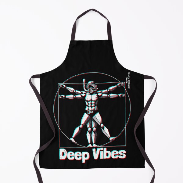 Item preview, Vitruvian Diver | Deep Vibes | Leonardo Da Vinci Vitruvian Man | Chromadrift Anaglyph Brutalism Monochrome Power Illustration | Perfect Mindfulness Gift designed and sold by Psyberspace.