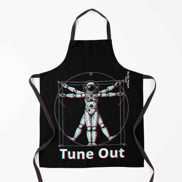 Item preview, Vitruvian Spaceman Astronaut | Tune Out | Leonardo Da Vinci Vitruvian Man | Chromadrift Anaglyph Brutalism Monochrome Power Illustration | Perfect Mindfulness Gift designed and sold by Psyberspace.