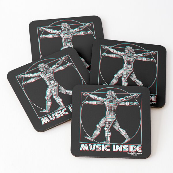 Item preview, Vitruvian Techno Music Producer | Music Inside| Leonardo Da Vinci Vitruvian Man | Chromadrift Anaglyph Brutalism Monochrome Power Illustration | Perfect Mindfulness Gift designed and sold by Psyberspace.
