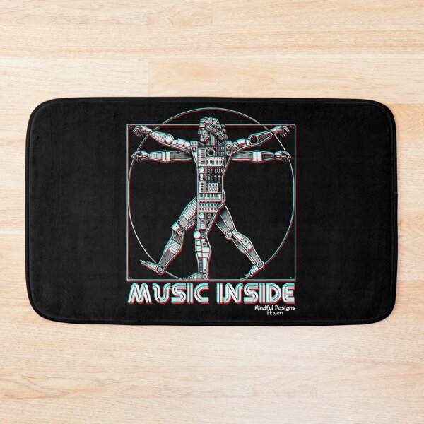 Item preview, Vitruvian Techno Music Producer | Music Inside| Leonardo Da Vinci Vitruvian Man | Chromadrift Anaglyph Brutalism Monochrome Power Illustration | Perfect Mindfulness Gift designed and sold by Psyberspace.