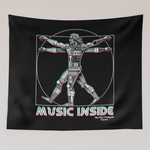 Item preview, Vitruvian Techno Music Producer | Music Inside| Leonardo Da Vinci Vitruvian Man | Chromadrift Anaglyph Brutalism Monochrome Power Illustration | Perfect Mindfulness Gift designed and sold by Psyberspace.