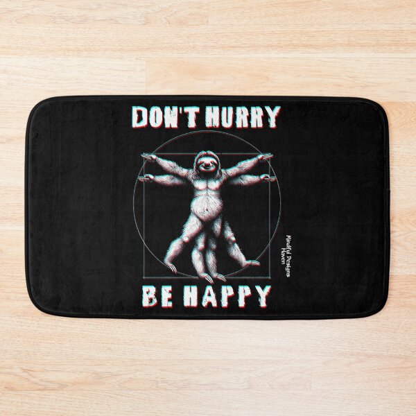 Item preview, Vitruvian Sloth | Don't Hurry be Happy| Leonardo Da Vinci Vitruvian Man | Chromadrift Anaglyph Brutalism Monochrome Power Illustration | Perfect Mindfulness Gift designed and sold by Psyberspace.