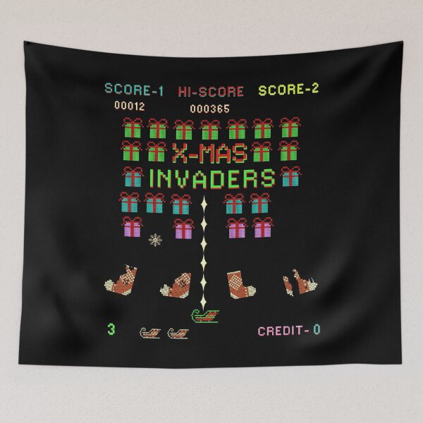 Item preview, X-MAS INVASION RETRO ARCADE GAME (Christmas Themed Design) designed and sold by FREEKNSTEIN.