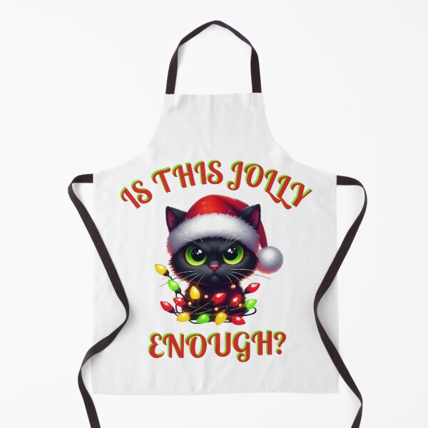 Item preview, IsThis Jolly Enough Black Cat Christmas designed and sold by printmala.