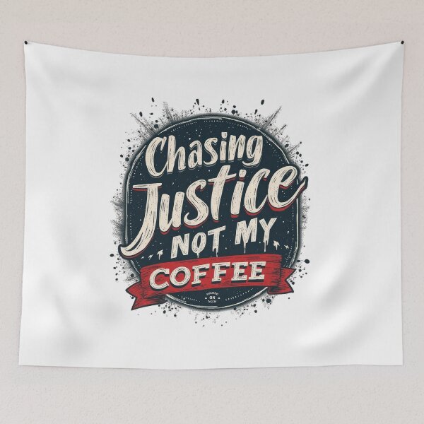 Item preview, chasing justice not my coffee designed and sold by Ismartista.