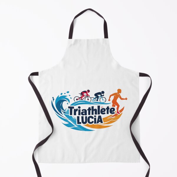 Artikelvorschau, Dynamische Triathletin Lucia – Schwimmen, Radfahren, Laufen entworfen und verkauft von Triathlongram.