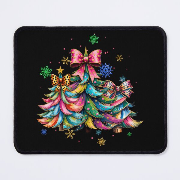 Item preview, Colourful Christmas Trees, Bow Coquette designed and sold by MadCatPrints.