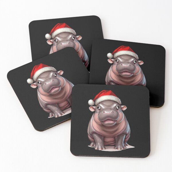 Item preview, Cute Christmas Moo Deng Hippo Illustration designed and sold by andasanc14.