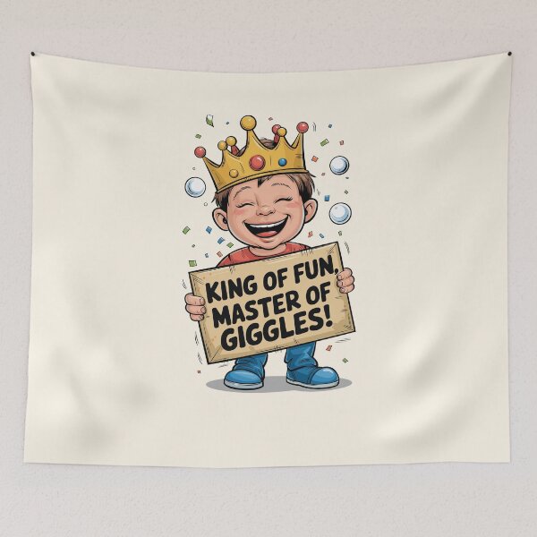 Item preview,  King of Fun, Master of Giggles - Funny Kids Design designed and sold by MolonasDesigns.