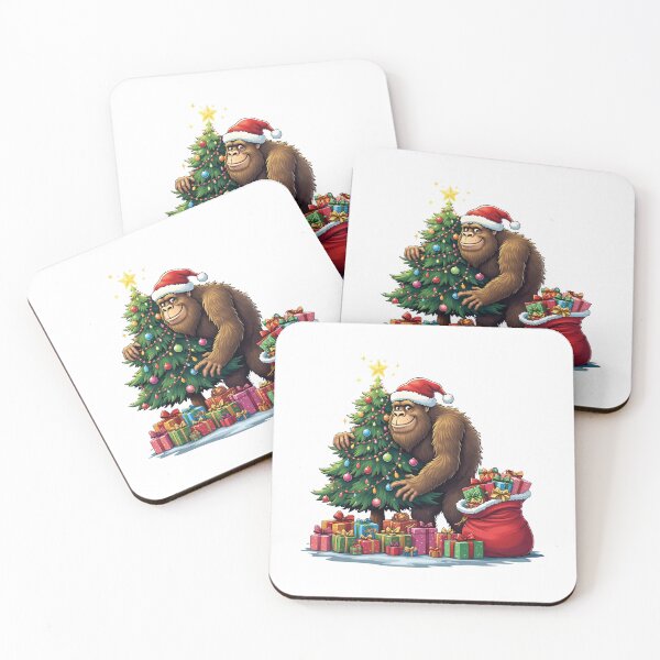 Item preview, Funny Christmas Yeti with Tree and Gifts – Festive Holiday Art designed and sold by Krasnovaovaova.