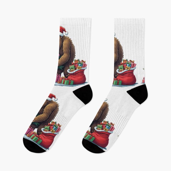Item preview, Funny Christmas Yeti with Tree and Gifts – Festive Holiday Art designed and sold by Krasnovaovaova.