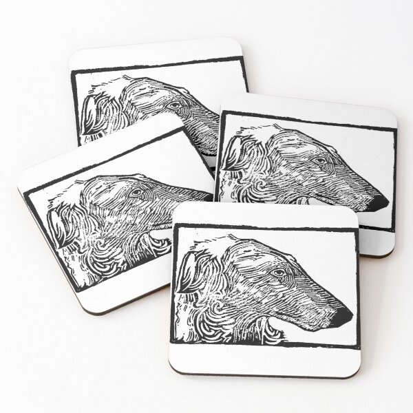 Item preview, Borzoi dog linocut illustration designed and sold by Olivia Braunsteiner.
