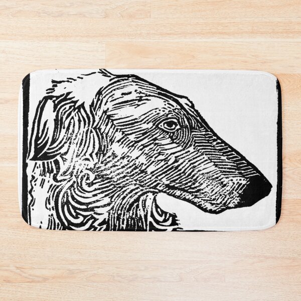 Item preview, Borzoi dog linocut illustration designed and sold by Olivia Braunsteiner.