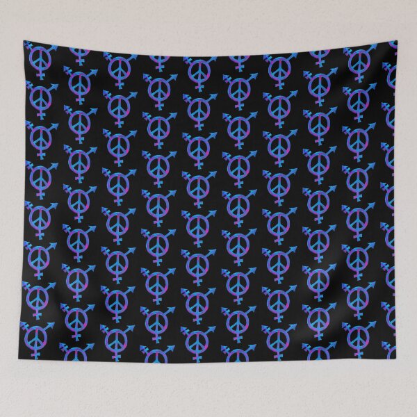 Item preview, Trans Peace sign - blue and pink designed and sold by stitchling.