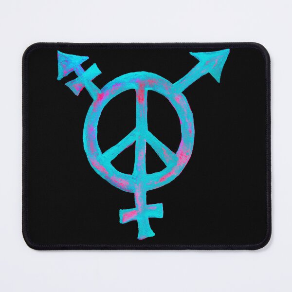 Item preview, Copy of Trans Peace sign - turquoise and pink designed and sold by stitchling.