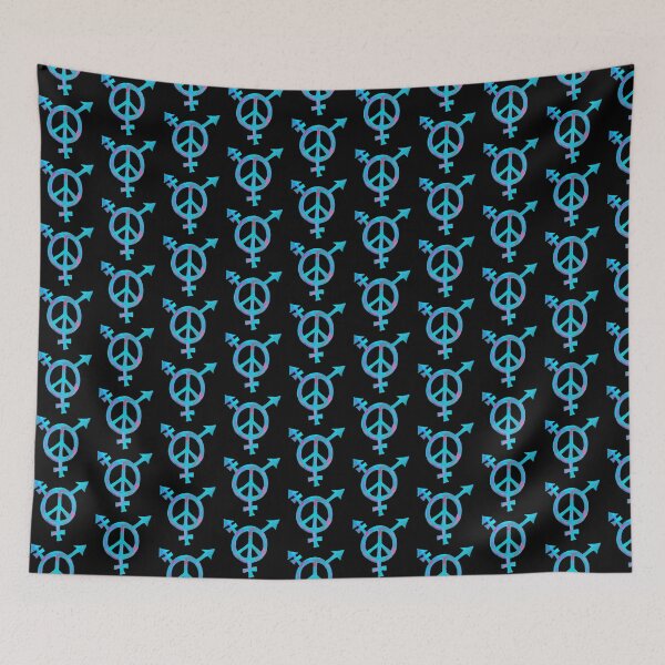 Item preview, Copy of Trans Peace sign - turquoise and pink designed and sold by stitchling.