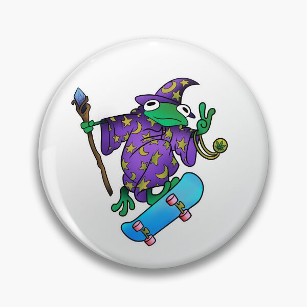 Item preview, Skateboarding Wizard Frog designed and sold by madeflowersgrow.