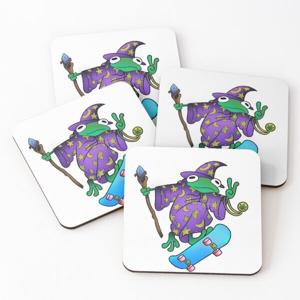 Item preview, Skateboarding Wizard Frog designed and sold by madeflowersgrow.