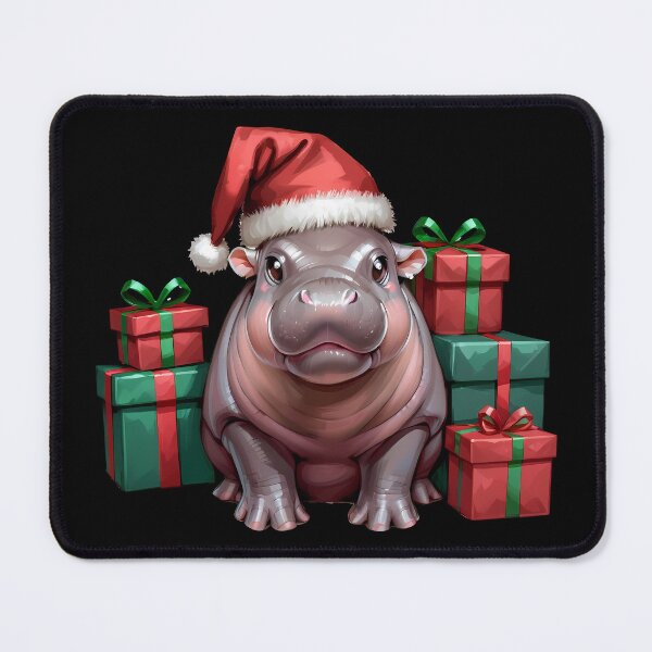 Item preview, Cute Christmas Moo Deng Hippo Illustration designed and sold by andasanc14.