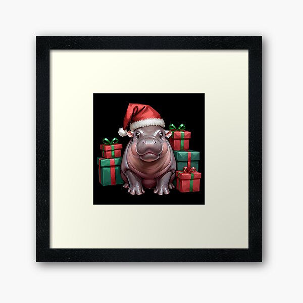Item preview, Cute Christmas Moo Deng Hippo Illustration designed and sold by andasanc14.