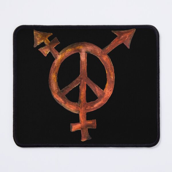 Item preview, Copy of Trans Peace sign - rust designed and sold by stitchling.