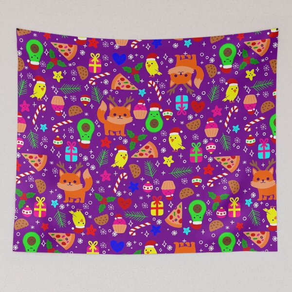Item preview, christmas pizza chick bird avocado purple  designed and sold by Gossip Rag.