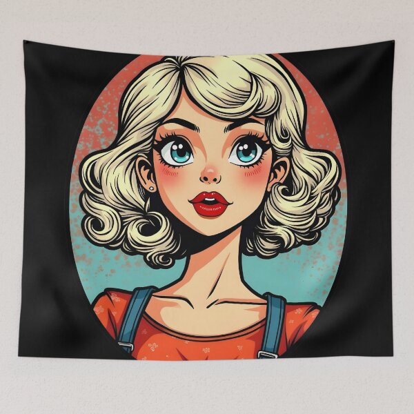 Item preview, Cute Classic Vintage Style Anime Girl designed and sold by TheArtOfPat.