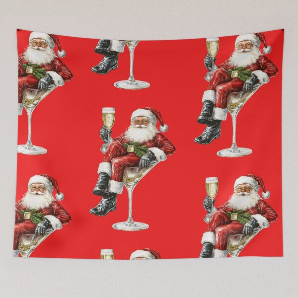 Item preview, Elegant Santa in Martini Glass Art designed and sold by ABArtByAlexST.