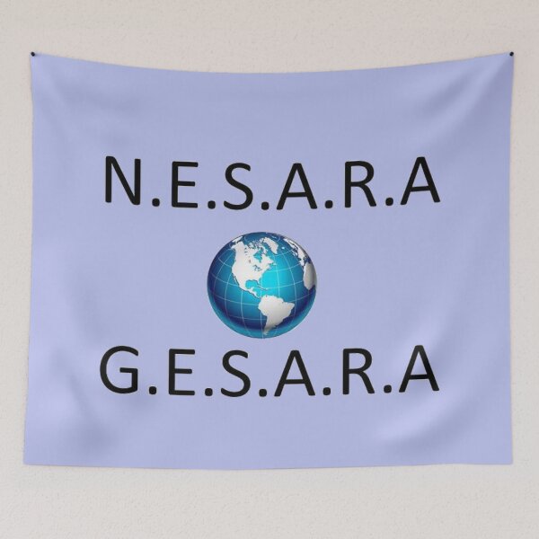 Item preview, N.E.S.A.R.A - G.E.S.A.R.A, in black acronyms designed and sold by Art With Impact – Statement Art & Apparel for Deep Thinkers.