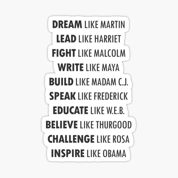 Download Inspirational Black History Leaders Sticker By Goodspy Redbubble