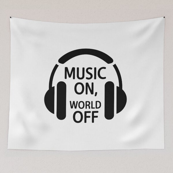 Item preview, Music On, World Off - Minimalist Headphones designed and sold by MrERNST.
