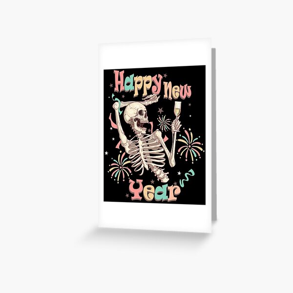 Item preview, Happy New Year Skeleton designed and sold by Inanimatus.