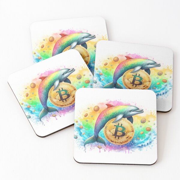 Item preview, Colorful Bitcoin Dolphin in a Rainbowcore Palette designed and sold by Mechanical-Artt.