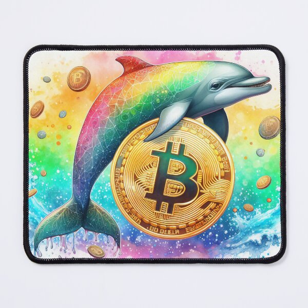 Item preview, Colorful Bitcoin Dolphin in a Rainbowcore Palette designed and sold by Mechanical-Artt.