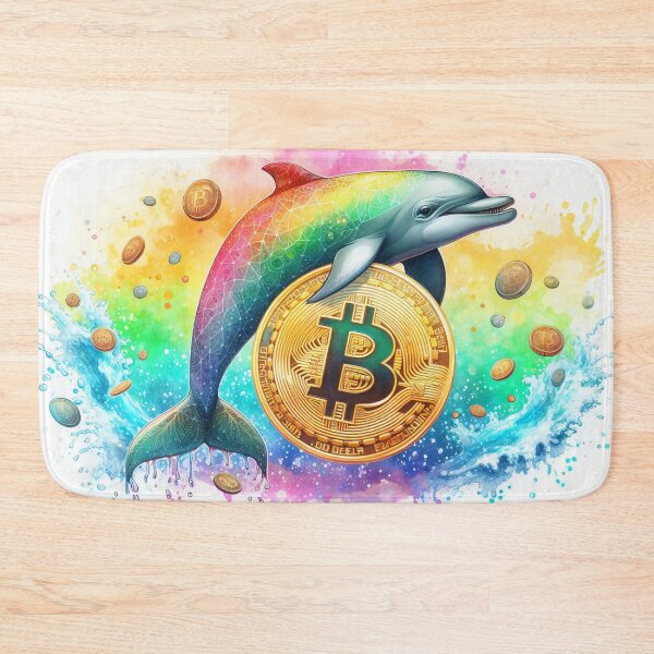Item preview, Colorful Bitcoin Dolphin in a Rainbowcore Palette designed and sold by Mechanical-Artt.