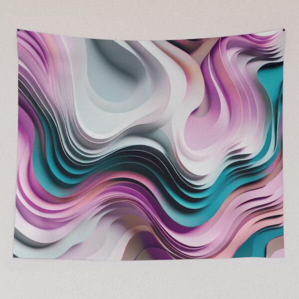 Item preview, Abstract Pastel Waves of Serenity Hibiscus designed and sold by Digitayaa.