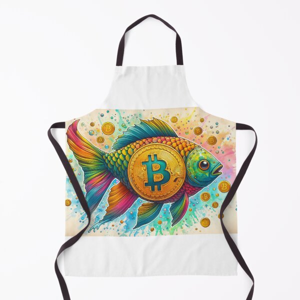 Item preview, Rainbowcore Fish with Bitcoin Elements in Watercolor designed and sold by Mechanical-Artt.