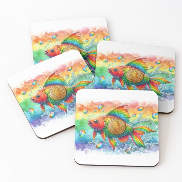 Item preview, Radiant Bitcoin Humpback Whale in Rainbowcore Watercolor designed and sold by Mechanical-Artt.